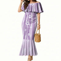 Hawaii Queen Liliuokalani Mermaid Dress Lavender Lei Pua Kalaunu LT05 Women Lavender - Polynesian Pride
