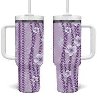 Hawaii Queen Liliuokalani Tumbler With Handle Lavender Lei Pua Kalaunu LT05 One Size: 40 oz Lavender - Polynesian Pride