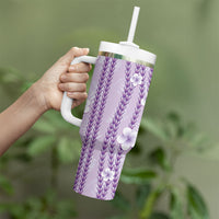 Hawaii Queen Liliuokalani Tumbler With Handle Lavender Lei Pua Kalaunu LT05 - Polynesian Pride
