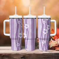 Hawaii Queen Liliuokalani Tumbler With Handle Lavender Lei Pua Kalaunu LT05 - Polynesian Pride