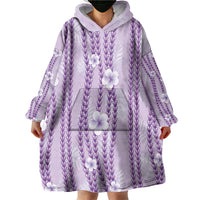 Hawaii Queen Liliuokalani Wearable Blanket Hoodie Lavender Lei Pua Kalaunu LT05 - Polynesian Pride