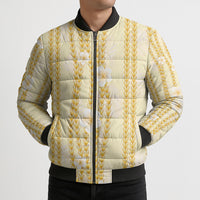 Hawaii Queen Liliuokalani Bomber Puffer Jacket Gold Lei Pua Kalaunu LT05 - Polynesian Pride