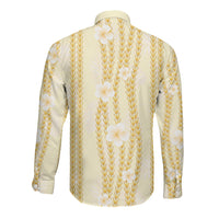 Hawaii Queen Liliuokalani Long Sleeve Button Shirt Gold Lei Pua Kalaunu LT05 - Polynesian Pride