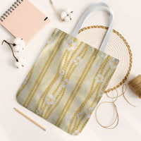 Hawaii Queen Liliuokalani Tote Bag Gold Lei Pua Kalaunu LT05 White Strap One Size Gold - Polynesian Pride