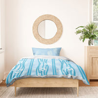 Hawaii Queen Liliuokalani Bedding Set Blue Lei Pua Kalaunu LT05 - Polynesian Pride