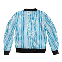 Hawaii Queen Liliuokalani Bomber Jacket Blue Lei Pua Kalaunu LT05 - Polynesian Pride