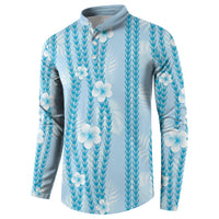 Hawaii Queen Liliuokalani Button Sweatshirt Blue Lei Pua Kalaunu LT05 - Polynesian Pride
