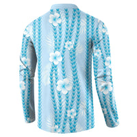 Hawaii Queen Liliuokalani Button Sweatshirt Blue Lei Pua Kalaunu LT05 - Polynesian Pride