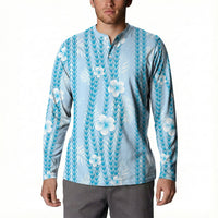 Hawaii Queen Liliuokalani Button Sweatshirt Blue Lei Pua Kalaunu LT05 - Polynesian Pride