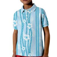 Hawaii Queen Liliuokalani Kid Polo Shirt Blue Lei Pua Kalaunu LT05 Kid Blue - Polynesian Pride