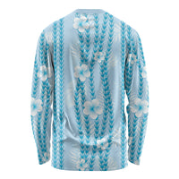 Hawaii Queen Liliuokalani Long Sleeve Shirt Blue Lei Pua Kalaunu LT05 - Polynesian Pride