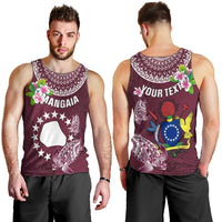 Personalized Cook Islands Mangaia Men Tank Top Coat Of Arms Plumeria Polynesian Turtle LT05 - Polynesian Pride