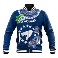 Personalized Cook Islands Pukapuka Baseball Jacket Coat Of Arms Plumeria Polynesian Turtle LT05 Unisex Blue - Polynesian Pride