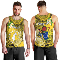 Personalized Cook Islands Aitutaki Men Tank Top Coat Of Arms Plumeria Polynesian Turtle LT05 - Polynesian Pride