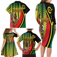 Vanuatu Constitution Day Family Matching Long Sleeve Bodycon Dress and Hawaiian Shirt Long Live Vanuatu - Polynesian Pride