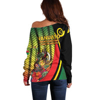 Vanuatu Constitution Day Off Shoulder Sweater Long Live Vanuatu - Polynesian Pride
