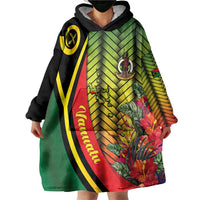 Vanuatu Constitution Day Wearable Blanket Hoodie Long Live Vanuatu - Polynesian Pride