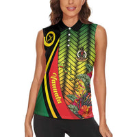 Vanuatu Constitution Day Women Sleeveless Polo Shirt Long Live Vanuatu LT05 - Polynesian Pride