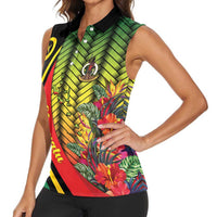 Vanuatu Constitution Day Women Sleeveless Polo Shirt Long Live Vanuatu LT05 - Polynesian Pride