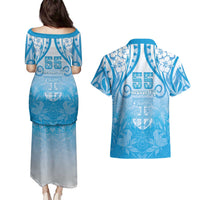 Fiji Day Couples Matching Puletasi and Hawaiian Shirt 55th Anniversary Forever Fiji - Polynesian Pride