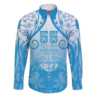 Fiji Day Family Matching Off The Shoulder Long Sleeve Dress and Hawaiian Shirt 55th Anniversary Forever Fiji - Polynesian Pride