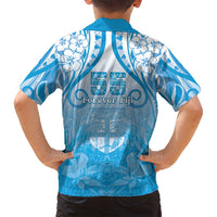 Fiji Day Family Matching Off Shoulder Maxi Dress and Hawaiian Shirt 55th Anniversary Forever Fiji - Polynesian Pride