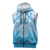 Fiji Day Sleeveless Zip Hoodie 55th Anniversary Forever Fiji LT05 Blue - Polynesian Pride