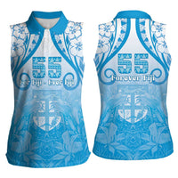Fiji Day Women Sleeveless Polo Shirt 55th Anniversary Forever Fiji LT05 - Polynesian Pride