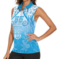Fiji Day Women Sleeveless Polo Shirt 55th Anniversary Forever Fiji LT05 - Polynesian Pride