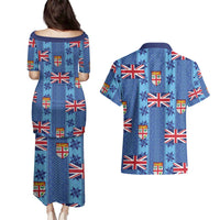 Fiji Masi Tapa Couples Matching Puletasi and Hawaiian Shirt Coat Of Arms - Polynesian Pride