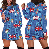 Fiji Masi Tapa Hoodie Dress Coat Of Arms - Polynesian Pride