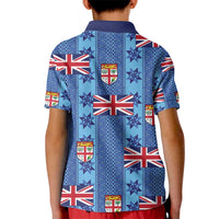 Fiji Masi Tapa Kid Polo Shirt Coat Of Arms LT05 - Polynesian Pride