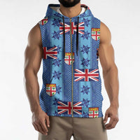 Fiji Masi Tapa Sleeveless Zip Hoodie Coat Of Arms - Polynesian Pride