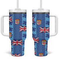 Fiji Masi Tapa Tumbler With Handle Coat Of Arms - Polynesian Pride