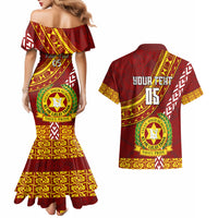 Custom Vavau High School Couples Matching Mermaid Dress and Hawaiian Shirt Tongan Kupesi Pattern LT05 - Polynesian Pride