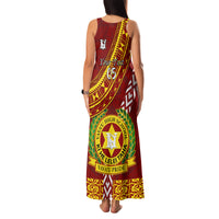 Custom Vavau High School Family Matching Tank Maxi Dress and Hawaiian Shirt Tongan Kupesi Pattern LT05 - Polynesian Pride
