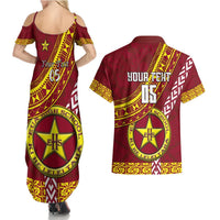 Custom Eua High School Couples Matching Summer Maxi Dress and Hawaiian Shirt Tongan Kupesi Pattern LT05 - Polynesian Pride
