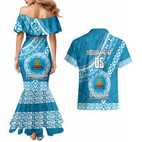 Custom Lavengamalie College Couples Matching Mermaid Dress and Hawaiian Shirt Tongan Kupesi Pattern LT05 - Polynesian Pride