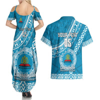 Custom Lavengamalie College Couples Matching Summer Maxi Dress and Hawaiian Shirt Tongan Kupesi Pattern LT05 - Polynesian Pride