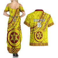 Custom Tonga High School Couples Matching Summer Maxi Dress and Hawaiian Shirt Tongan Kupesi Pattern LT05 - Polynesian Pride