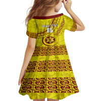 Custom Tonga High School Family Matching Off Shoulder Short Dress and Hawaiian Shirt Tongan Kupesi Pattern LT05 - Polynesian Pride