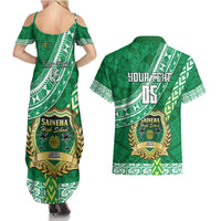 Custom Saineha High School Couples Matching Summer Maxi Dress and Hawaiian Shirt Tongan Kupesi Pattern LT05 - Polynesian Pride
