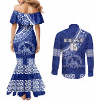 Custom Tupou College Couples Matching Mermaid Dress and Long Sleeve Button Shirts Tongan Kupesi Pattern LT05 - Polynesian Pride