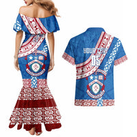 Custom Apifoou College Couples Matching Mermaid Dress and Hawaiian Shirt Tongan Kupesi Pattern LT05 - Polynesian Pride