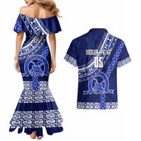Custom Queen Salote College Couples Matching Mermaid Dress and Hawaiian Shirt Tongan Kupesi Pattern LT05 - Polynesian Pride