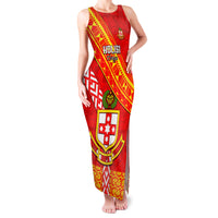 Custom Kolisi Tonga Family Matching Tank Maxi Dress and Hawaiian Shirt Tongan Kupesi Pattern LT05 Mom's Dress Red - Polynesian Pride