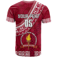 Custom Beulah College T Shirt Tongan Kupesi Pattern LT05 - Polynesian Pride