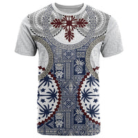 Hawaii T Shirt Barkcloth Pattern Vintage Style LT05 Blue - Polynesian Pride