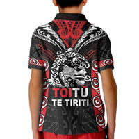 Aotearoa Mana Maori Kid Polo Shirt Toitu Te Tiriti LT05 - Polynesian Pride