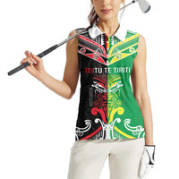 Cook Islands And Aotearoa Women Sleeveless Polo Shirt Together For Te Tiriti O Waitangi